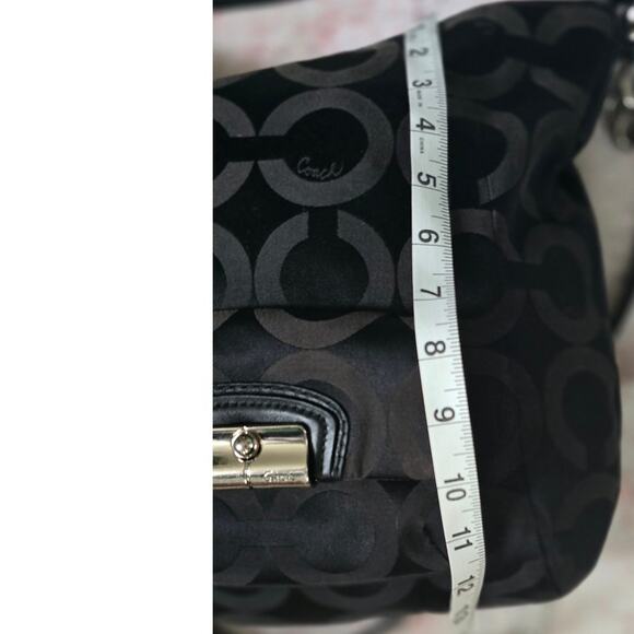 Coach Kristin Signature C Pattern OP Art Hobo Shoulder Bag w /Silver Hardware - Picture 13 of 16